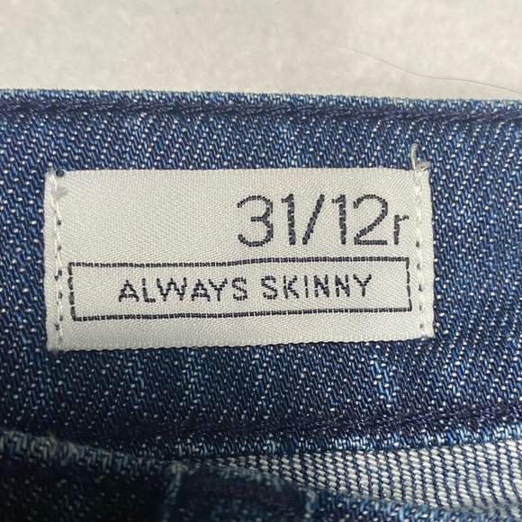Gap 1969 Always Skinny Dark Wash Lightly Distressed Jeans Size 31/12R #1145 - Picture 6 of 11